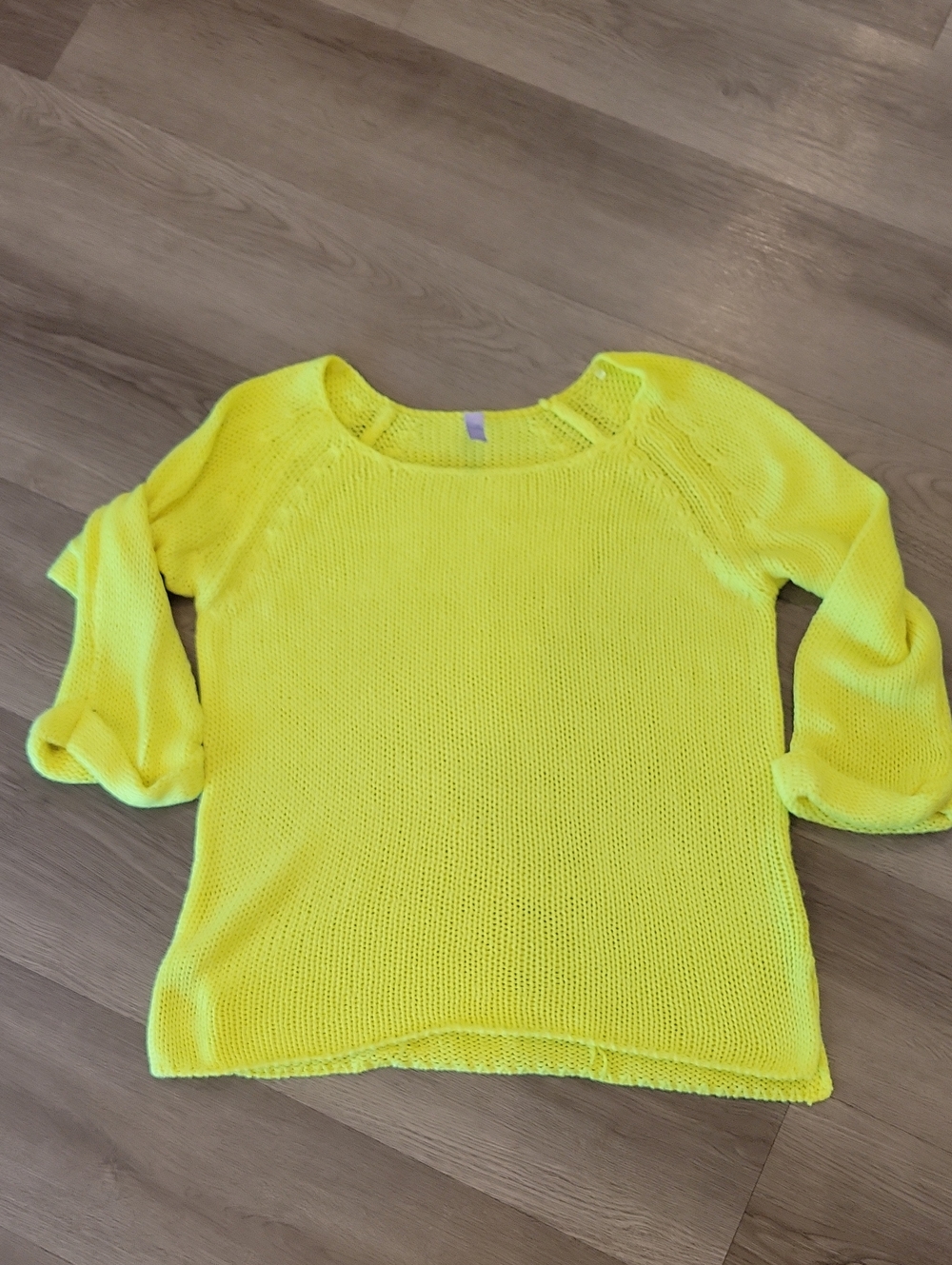 Alya Neon Yellow Scoop Neck Knit Sweater